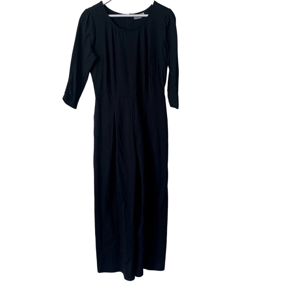 eShakti Jumpsuit Size 8 Wide Leg Black Career Gothic Modest Lagenlook Minimalist